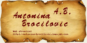 Antonina Broćilović vizit kartica